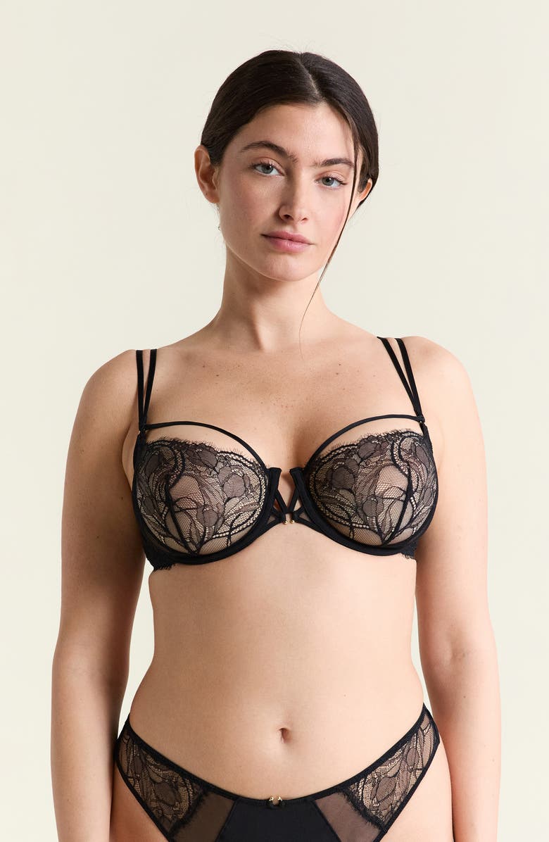 Etam Vertige N°9 Underwire Balconette Bra, Alternate, color, Black