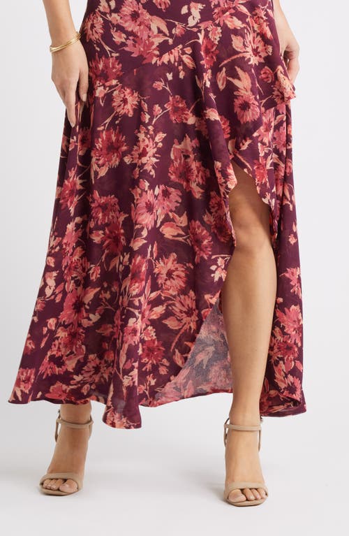 Chelsea28 Cascading Off The Shoulder Evening Dress In Multi