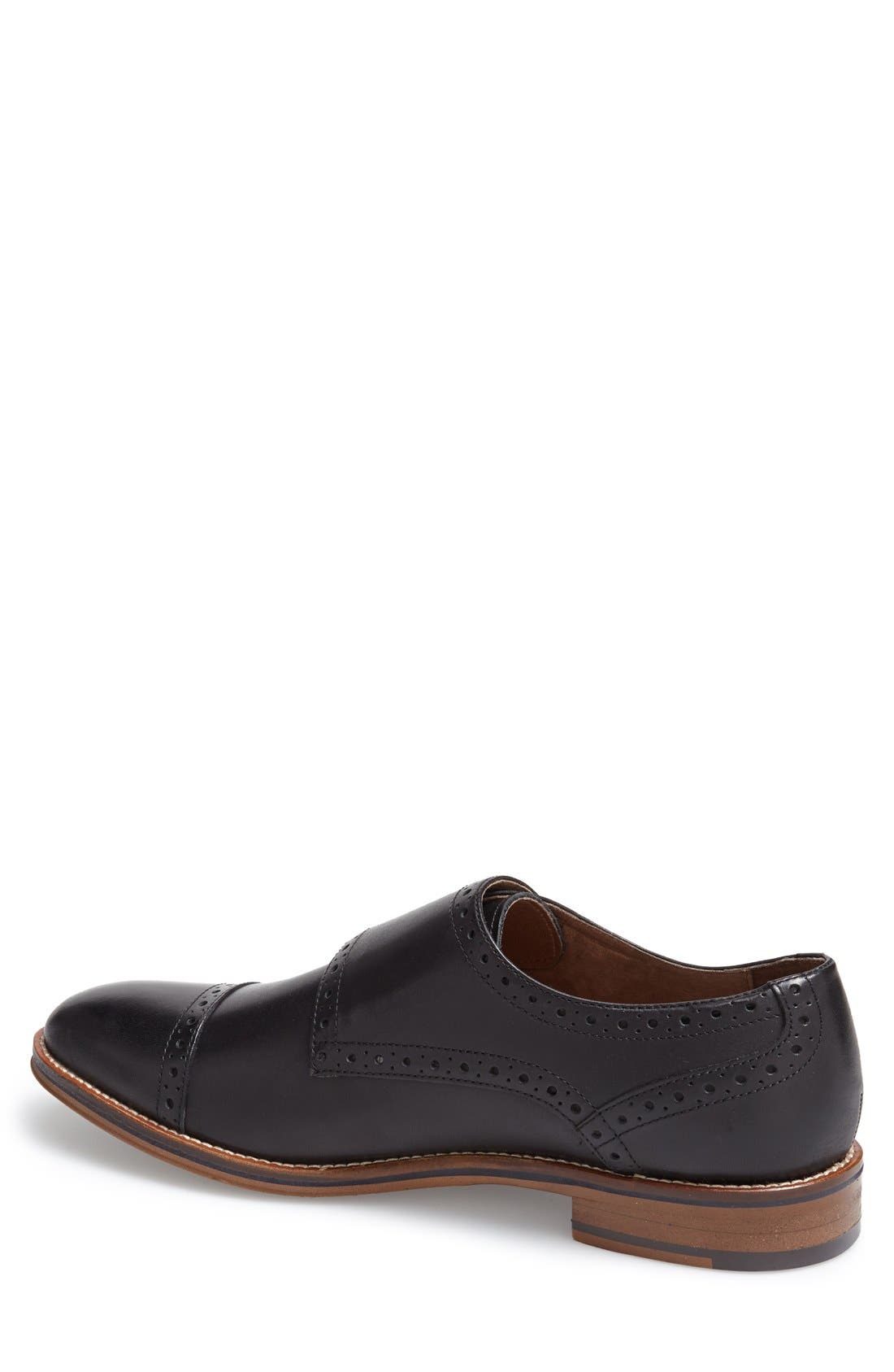 Conard Double Monk Strap Slip-On, Alternate, color, BLACK