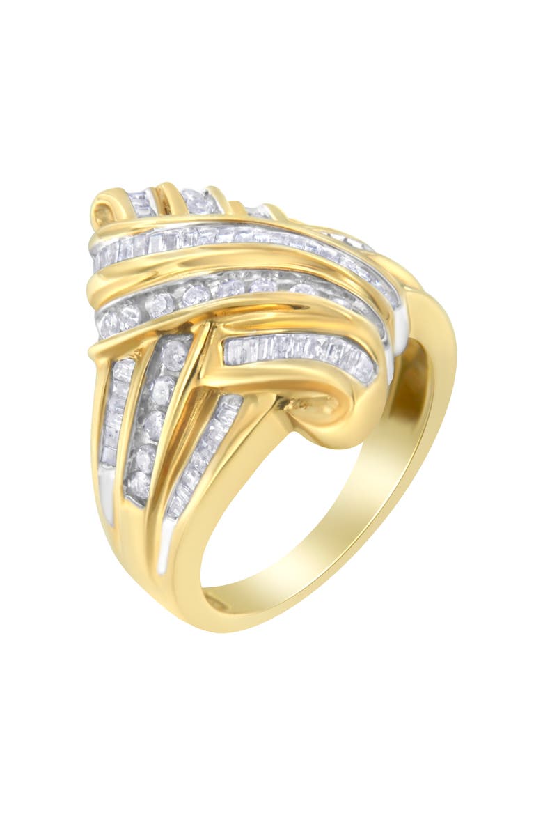 10K Yellow Gold 1.0 Cttw Diamond Bypass Ring, Alternate, color, Yellow