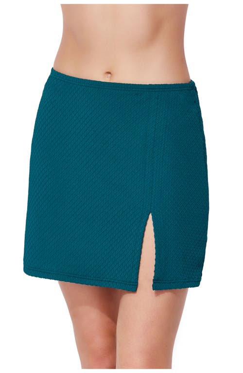 Gottex St. Tropez Textured Pull-on Skirt Cover-up In Blue
