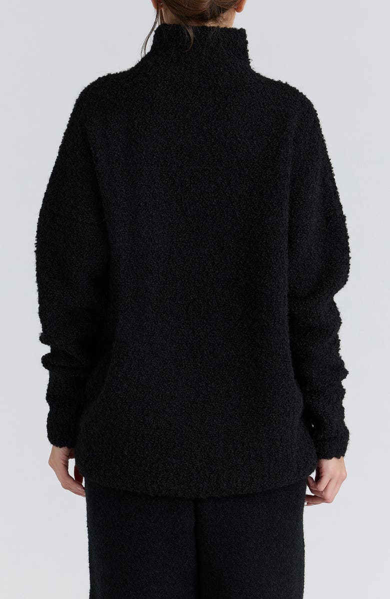 HOUSE OF CB Brooklyn Bouclé Funnel Neck Sweater, Alternate, color, Black