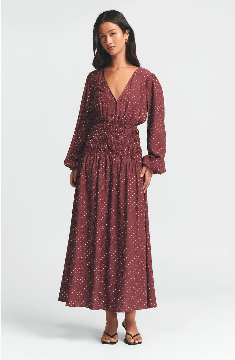 ST MRLO May Gather Dress, Alternate, color, Crimson Spot