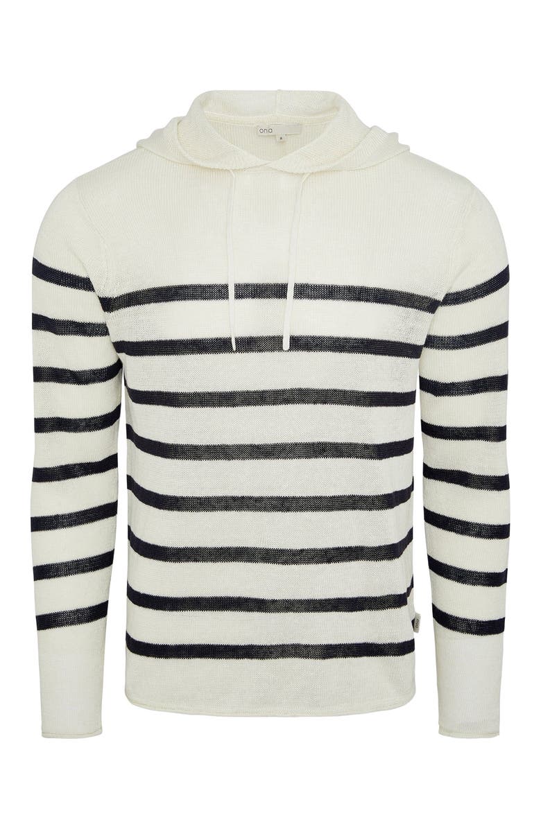 Onia Frank Hooded Sweater, Alternate, color, Midnight/Egret