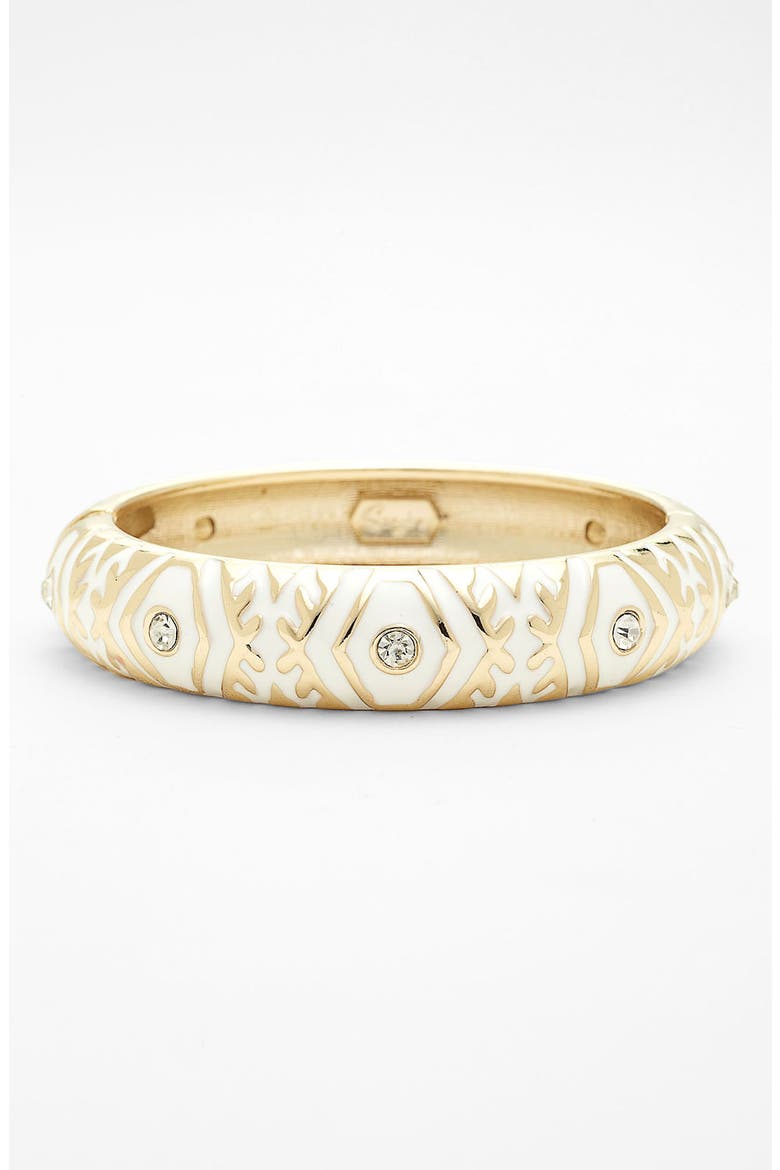 Hinged Bangle, Main, color, WHITE/ GOLD