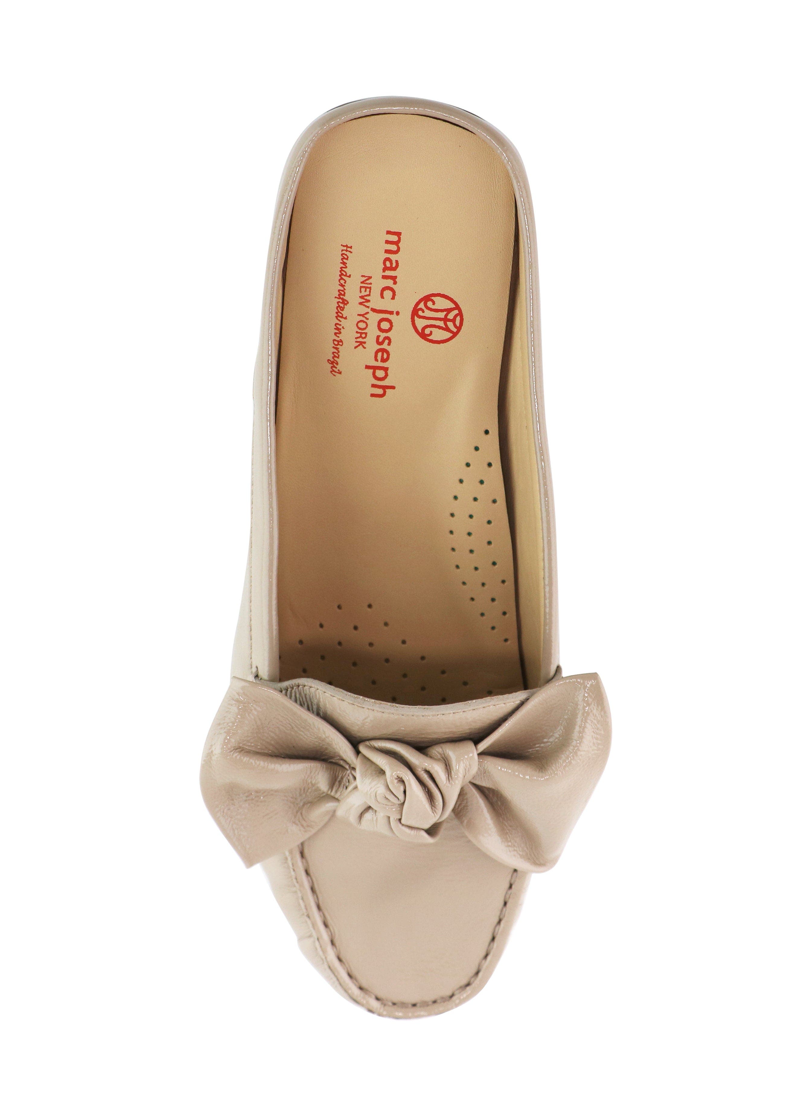 Diane St Slip On Leather Bow Mule, Alternate, color, Nude Svelte Patent
