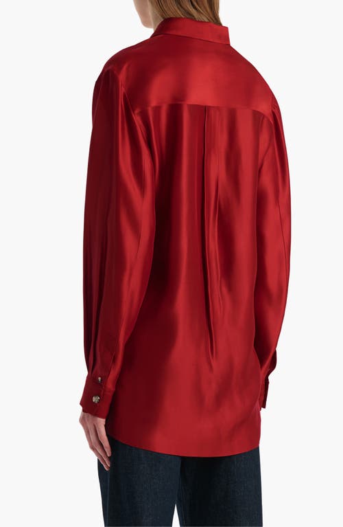Khaite Auryn Button-down Twill Top In Red