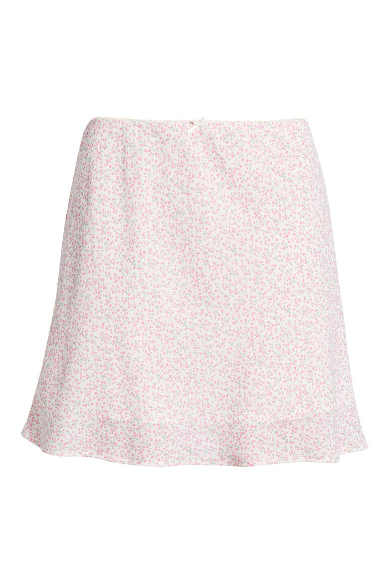 Floral A-Line Miniskirt, Alternate, color, CREAM PINK