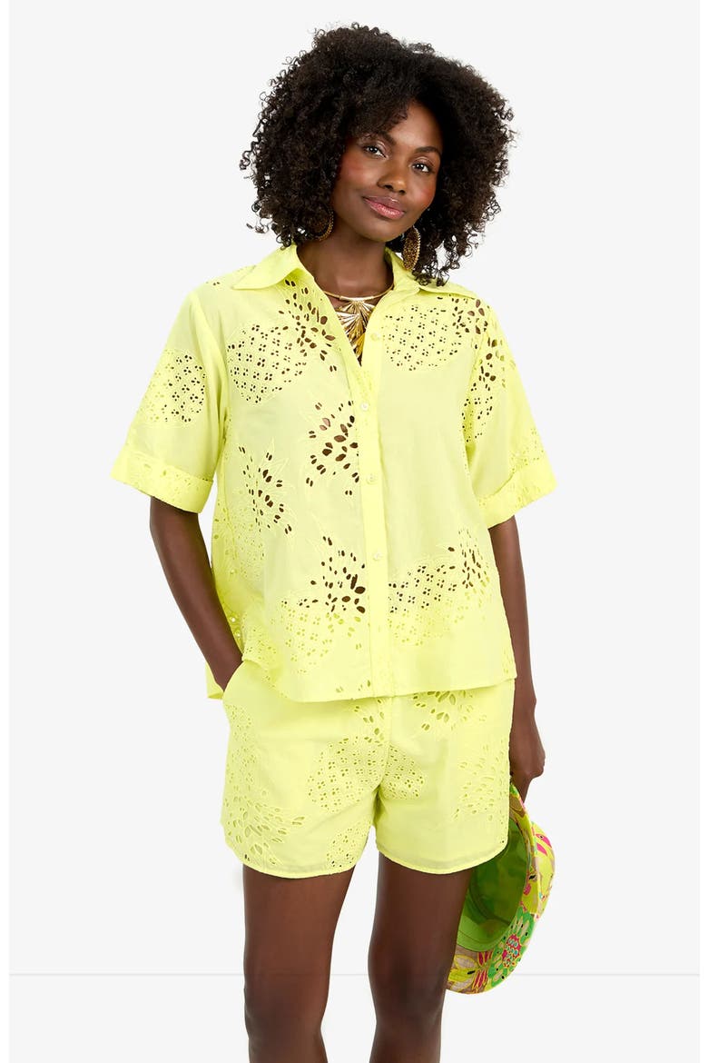 Triennale Cotton Eyelet Top, Alternate, color, Citrus