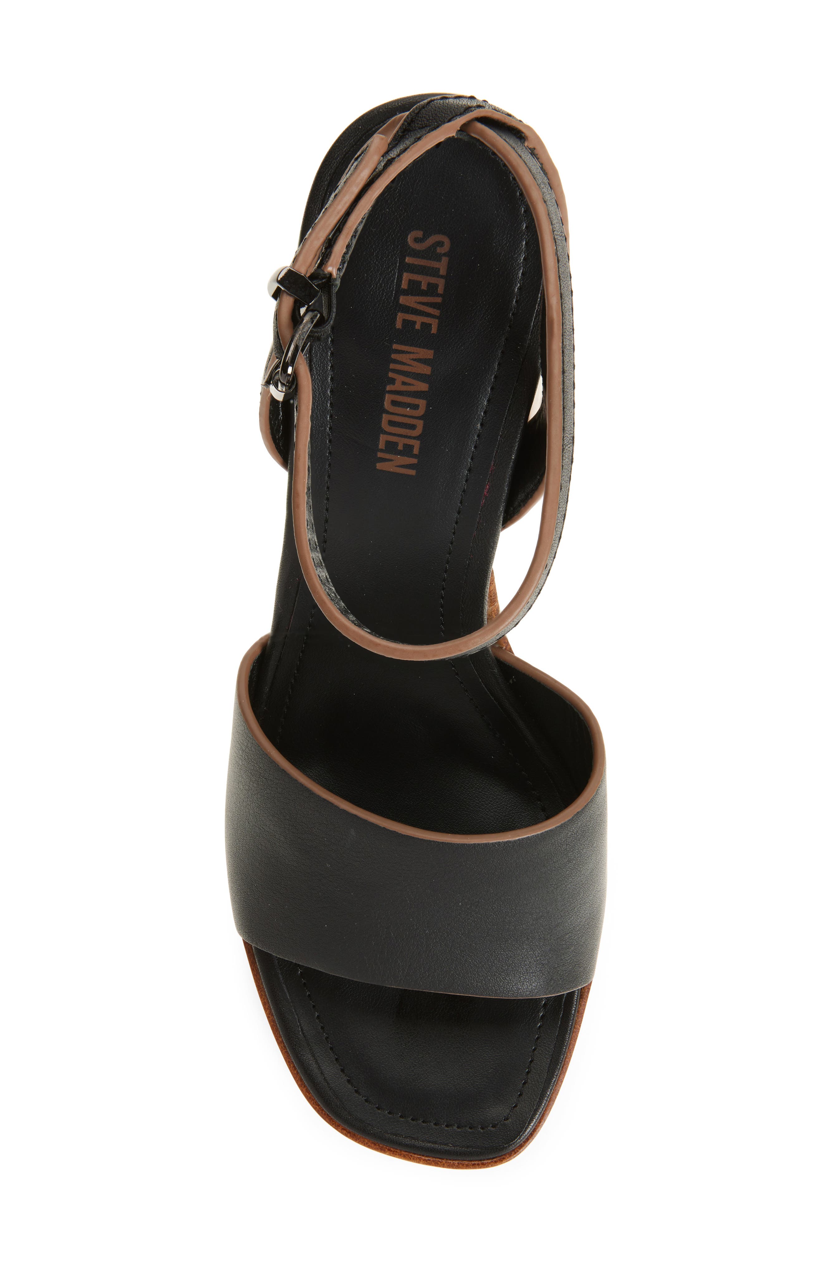 Steve Madden Floria Platform Ankle Strap Sandal, Alternate, color, Black Leather