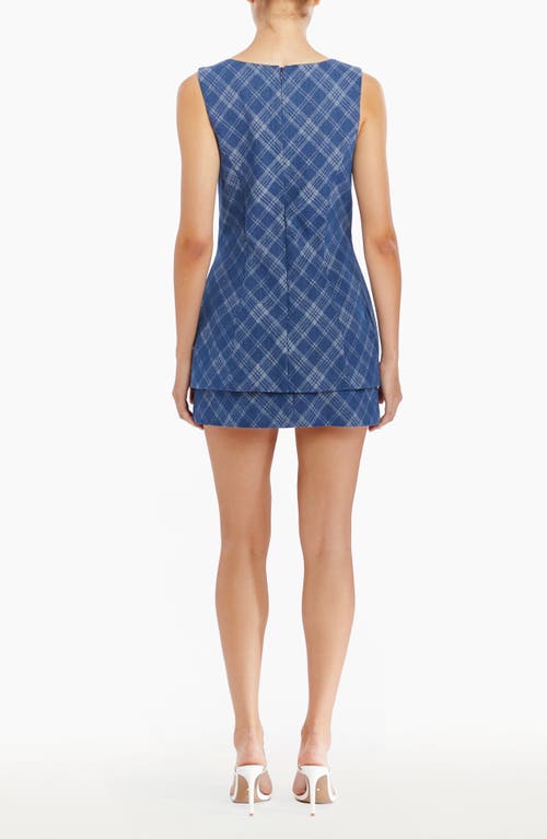 Amanda Uprichard Maven Skort Romper Argyle Denim In Argyle Denim