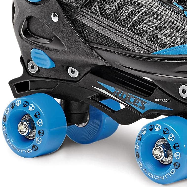 Roces Quaddy Adjustable Boys Roller Skates, Alternate, color, Black/Astro Blue