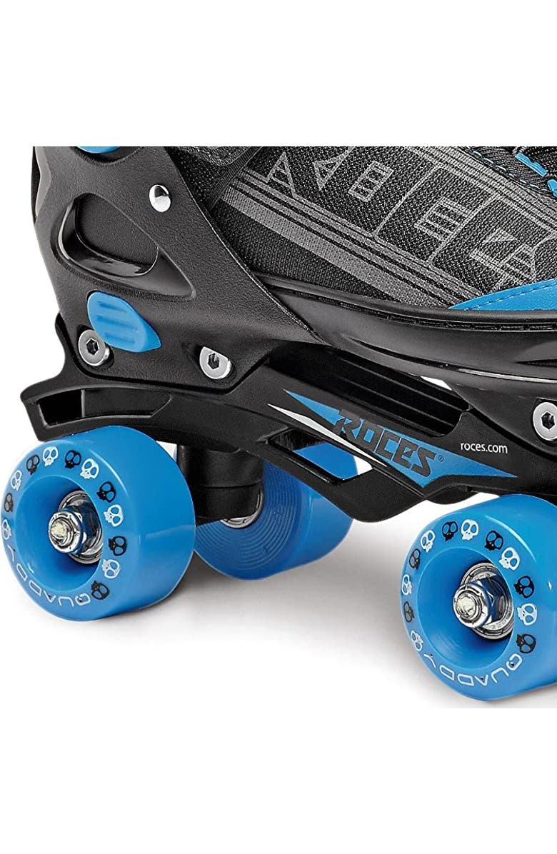 Roces Quaddy Adjustable Boys Roller Skates, Alternate, color, Black/Astro Blue