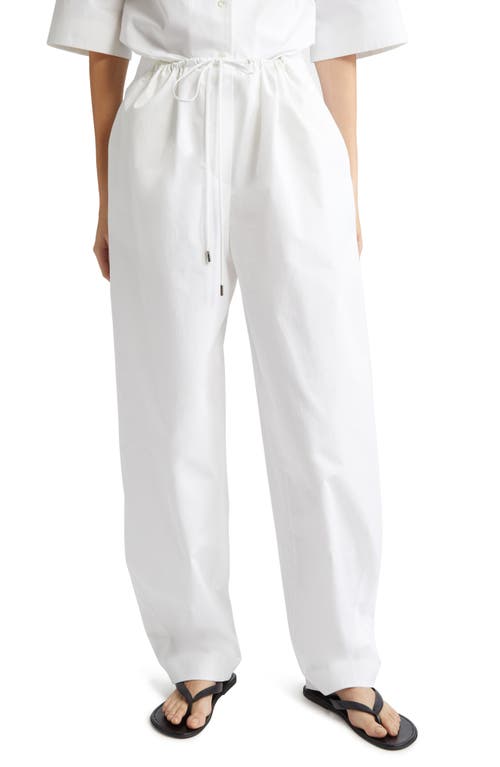 Partow Niles Carrot Leg Cotton Pants In White
