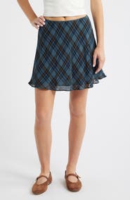 Reformation Brandy Plaid Miniskirt