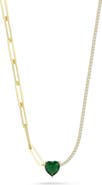 SPHERA MILANO 14k Gold Plated Heart Pendant Necklace