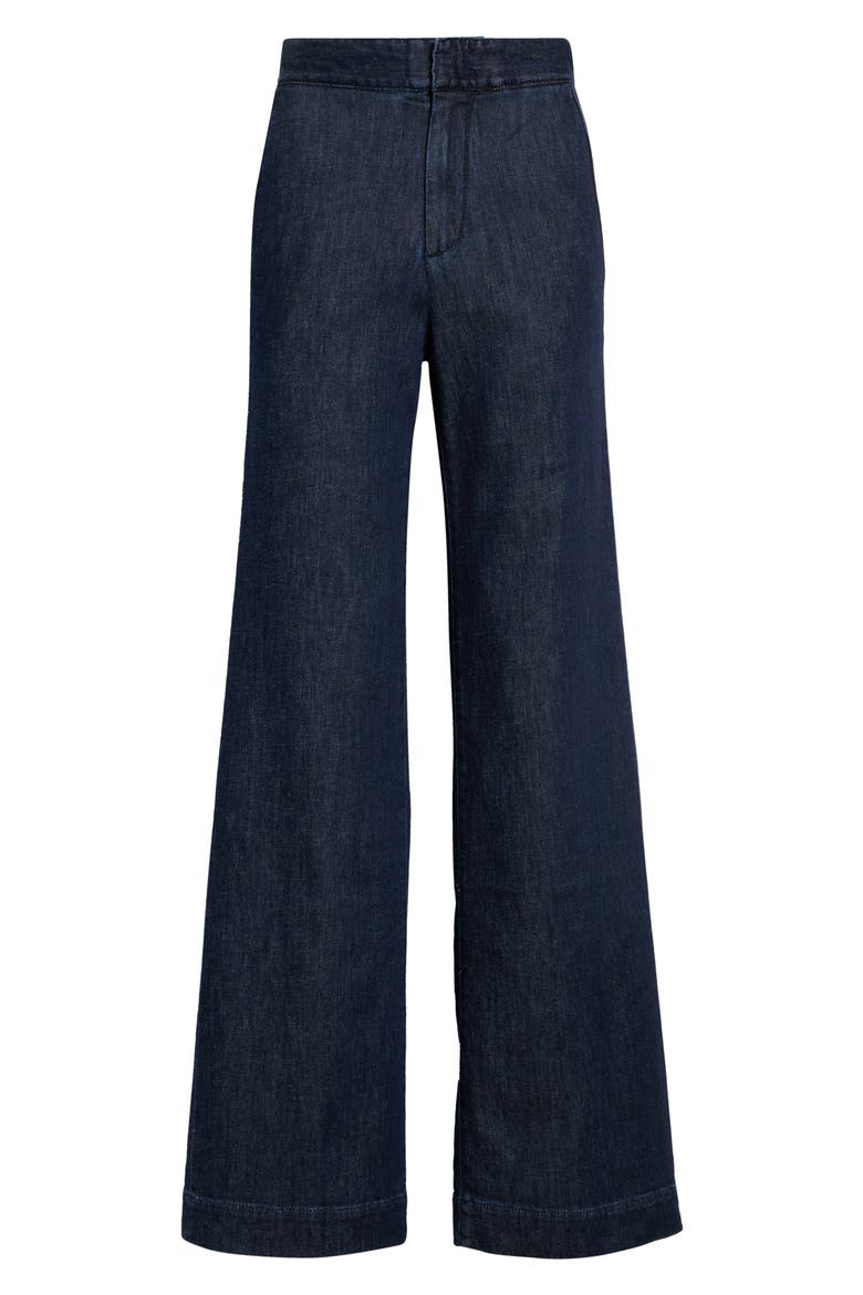 Tuxedo Wide Leg Jeans, Main, color, DEEP BLUE - 0370