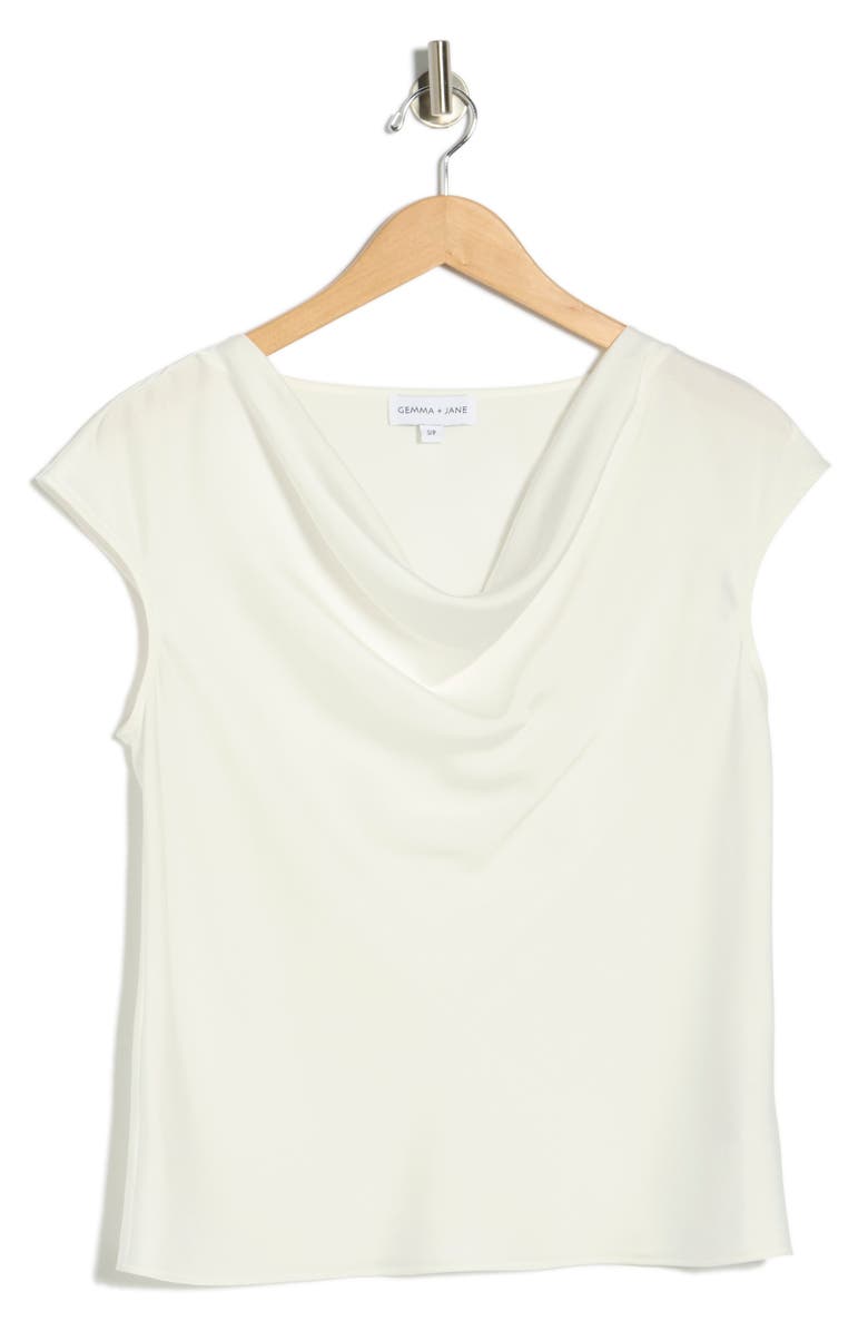Gemma + Jane Cowl Neck Top, Main, color, Eggshell