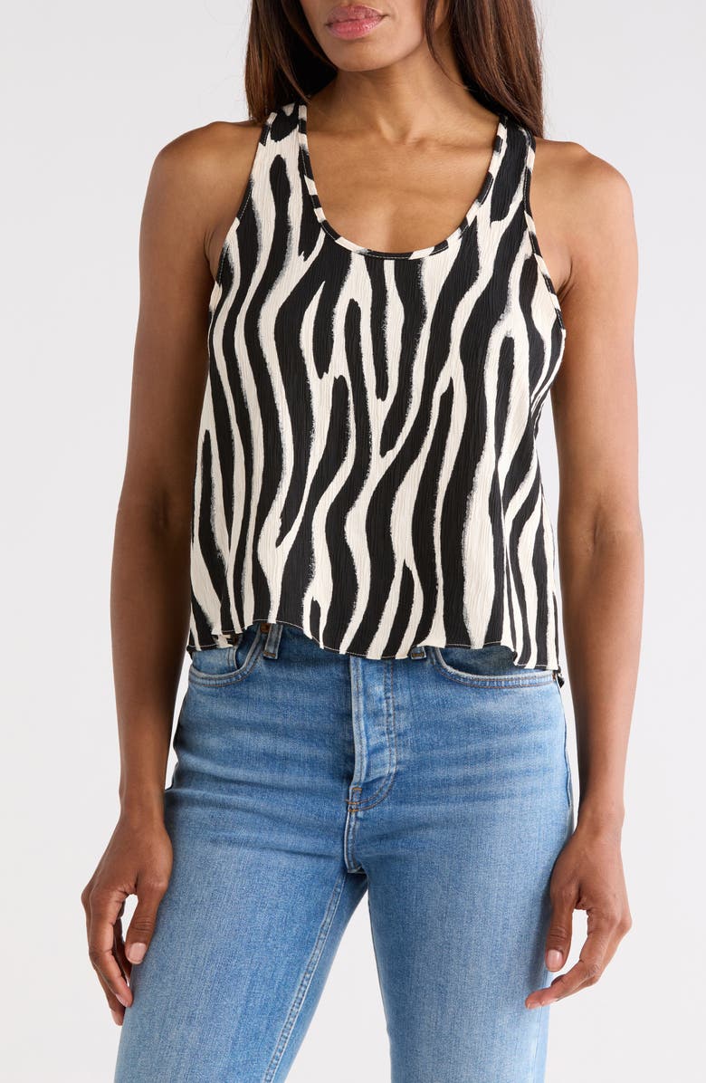 JASON WU Printed Scoop Tank, Main, color, Zebra Print