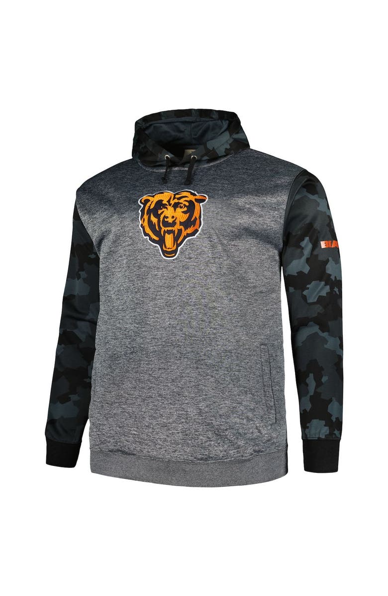 FANATICS Men's Fanatics Branded Heather Charcoal Chicago Bears Big & Tall Camo Pullover Hoodie, Alternate, color, 