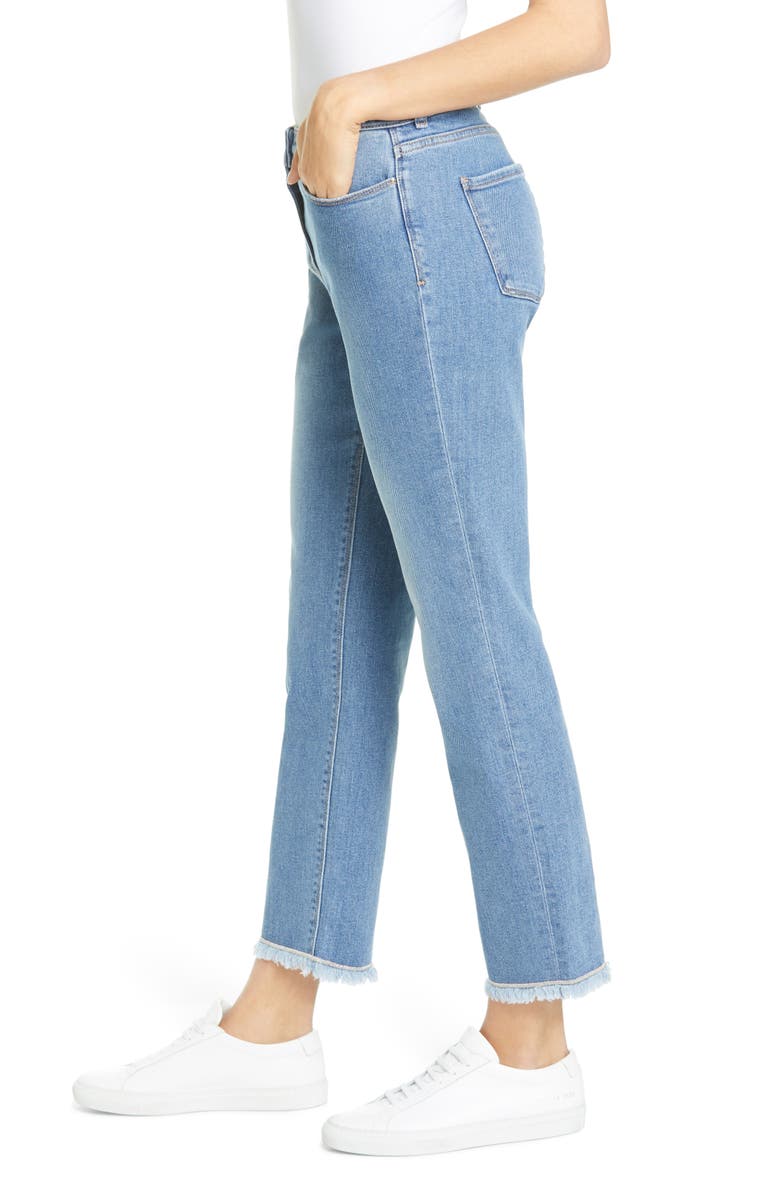 Fabiana Filippi Fringe Hem Straight Leg Jeans, Alternate, color, 