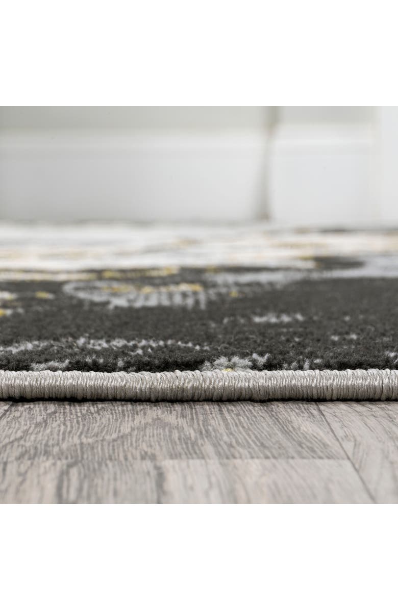 JONATHAN Y Swirl Marbled Abstract Area Rug, Alternate, color, Black/Yellow