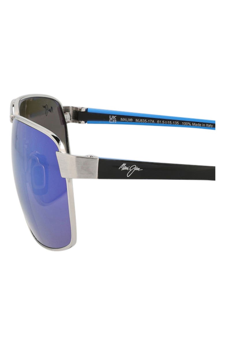 Maui Jim 62mm Aviator Sunglasses, Alternate, color, Chrome Chrome Blue