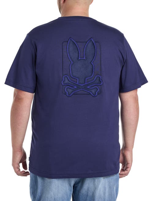 Psycho Bunny Big & Tall Pierce Embroidered Graphic Tee In Evening Blue