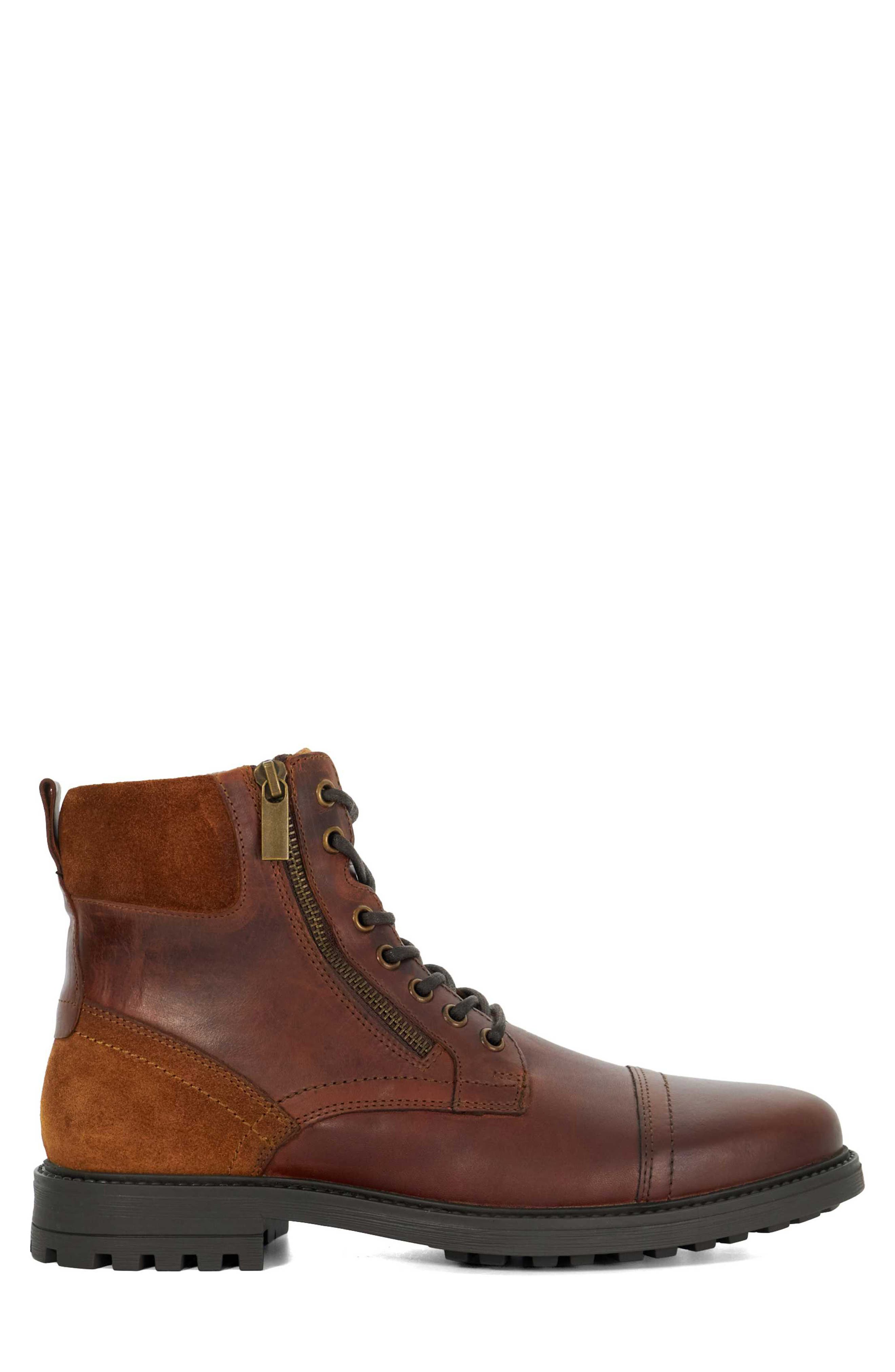 Dune London Cayden Boot, Alternate, color, Brown Leather