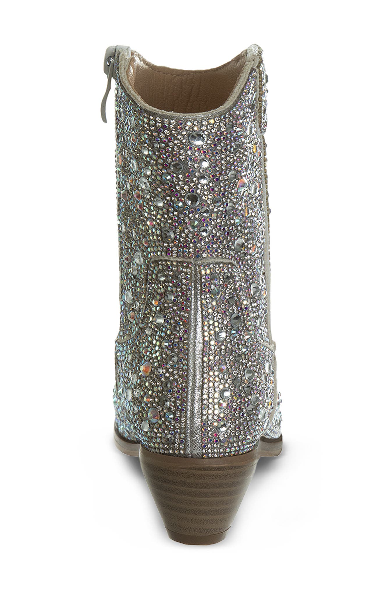 Kids' Rhinestone Western Boot, Alternate, color, SILVER