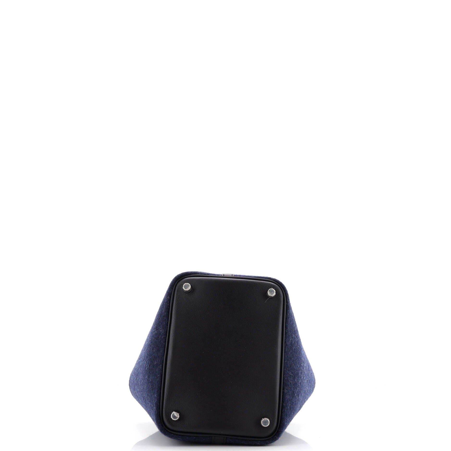 Pre-Owned Hermes Picotin Lock Bag Felt with Leather PM, Alternate, color, Bleu Nuit