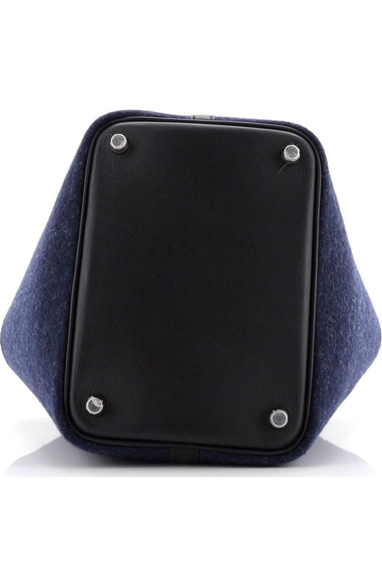 Pre-Owned Hermes Picotin Lock Bag Felt with Leather PM, Alternate, color, Bleu Nuit