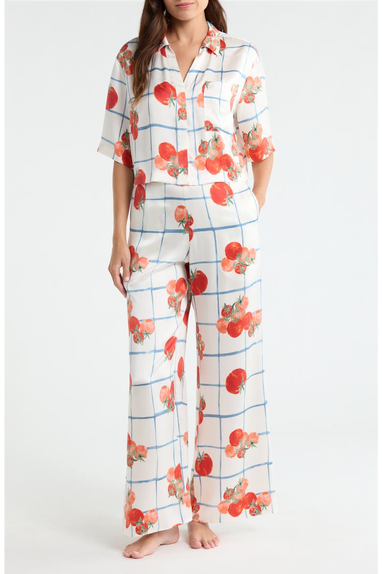 Washable High Waist Silk Pajamas, Main, color, SUMMER HARVEST