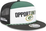 New Era Men's New Era White/Black Green Bay Packers 2025 Inspire Change Split Panel 9FIFTY Snapback Hat