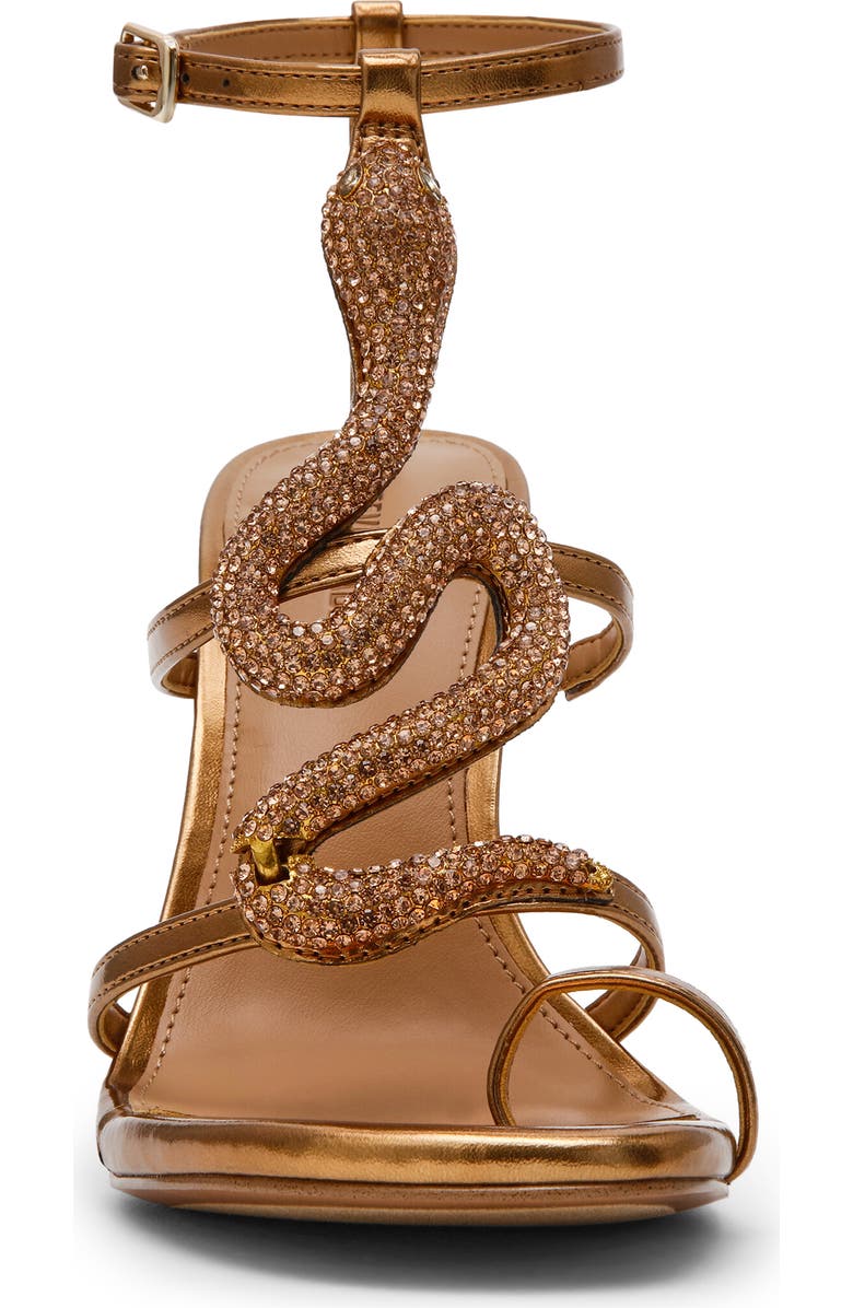Steve Madden Python Crystal Snake Ankle Strap Sandal, Alternate, color, Bronze