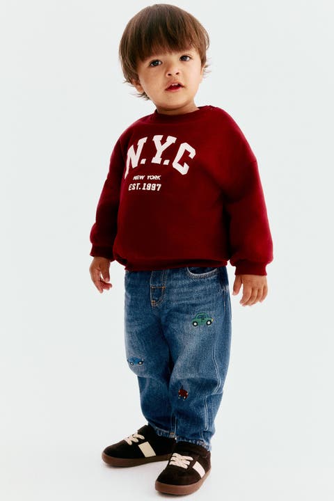 Embroidery-motif Jeans