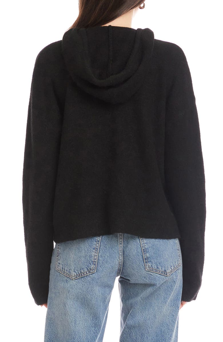 FIFTEEN TWENTY Crystal Embellished Knit Hoodie, Alternate, color, Black