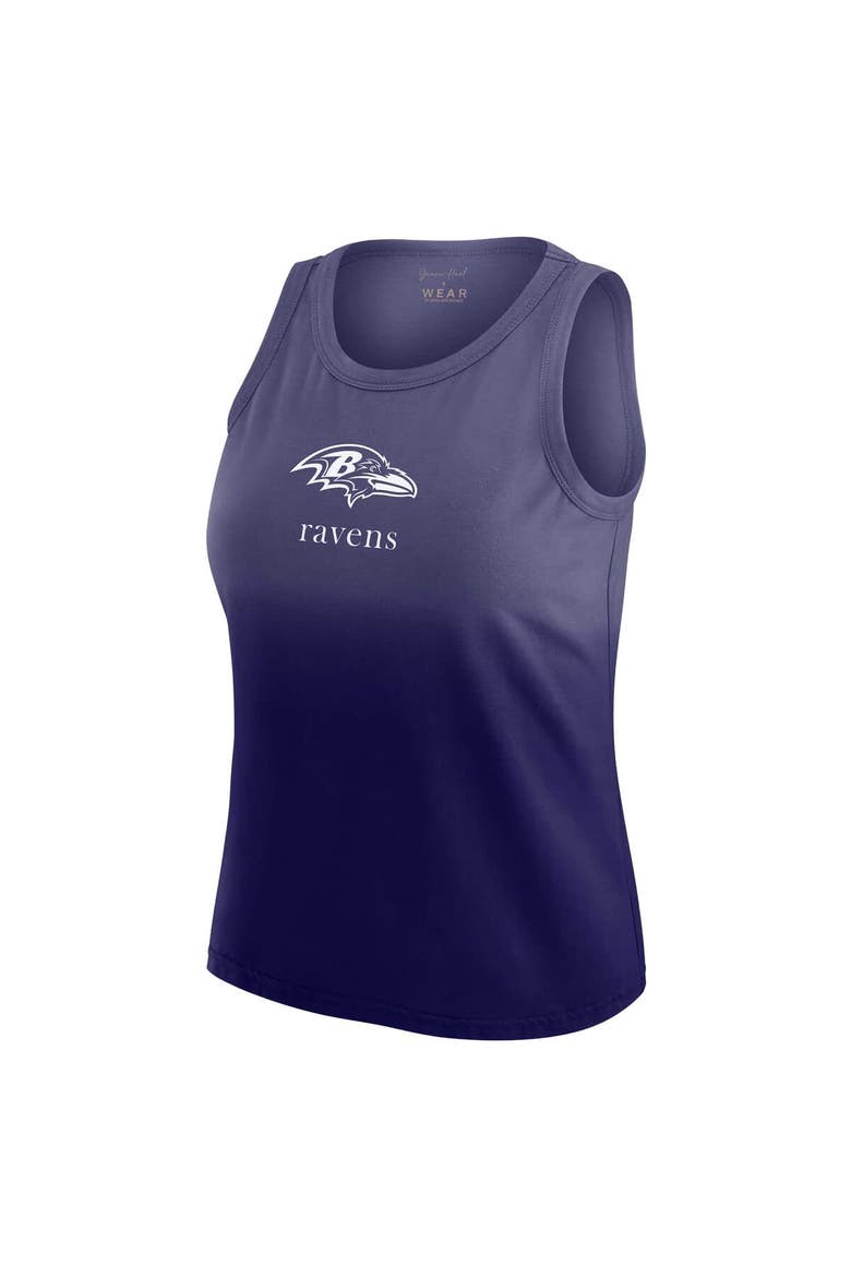 Women's WEAR by Erin Andrews x Gracie Hunt Purple Baltimore Ravens Ombre Tank Top, Alternate, color, Purple