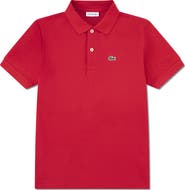 Lacoste Kids' Solid Cotton Piqué Polo