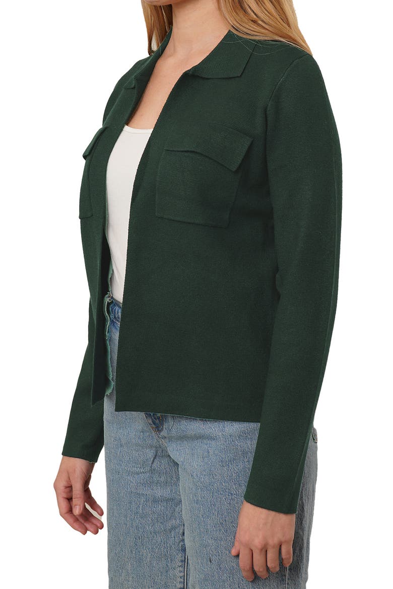 Open Front Knit Cardigan, Alternate, color, WAXED LODEN