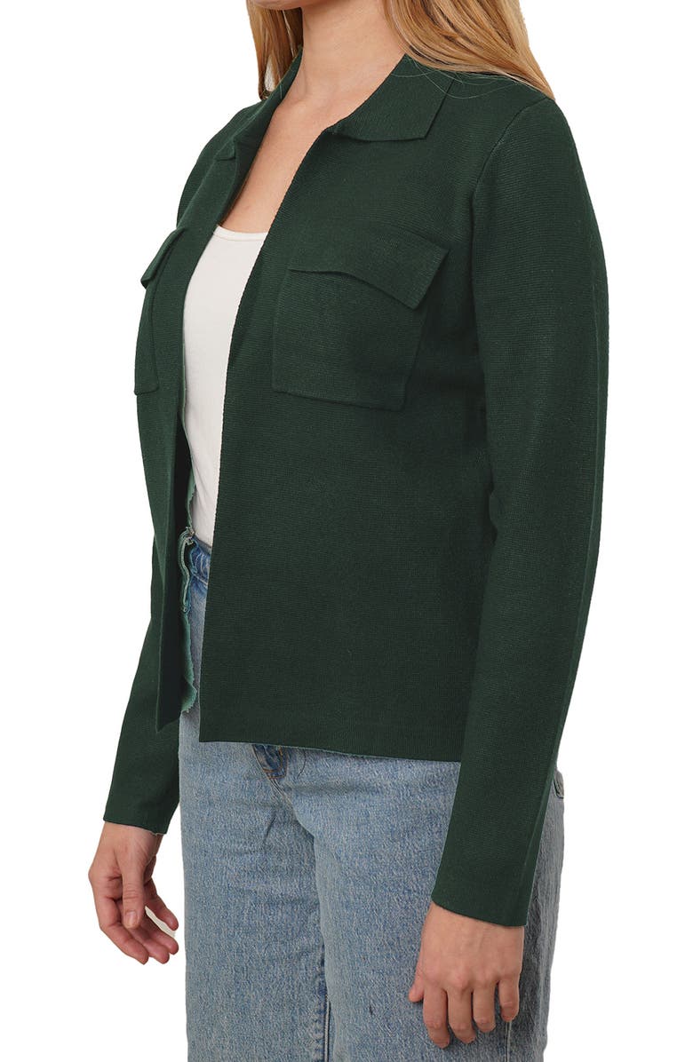 CYRUS Open Front Knit Cardigan, Alternate, color, Waxed Loden