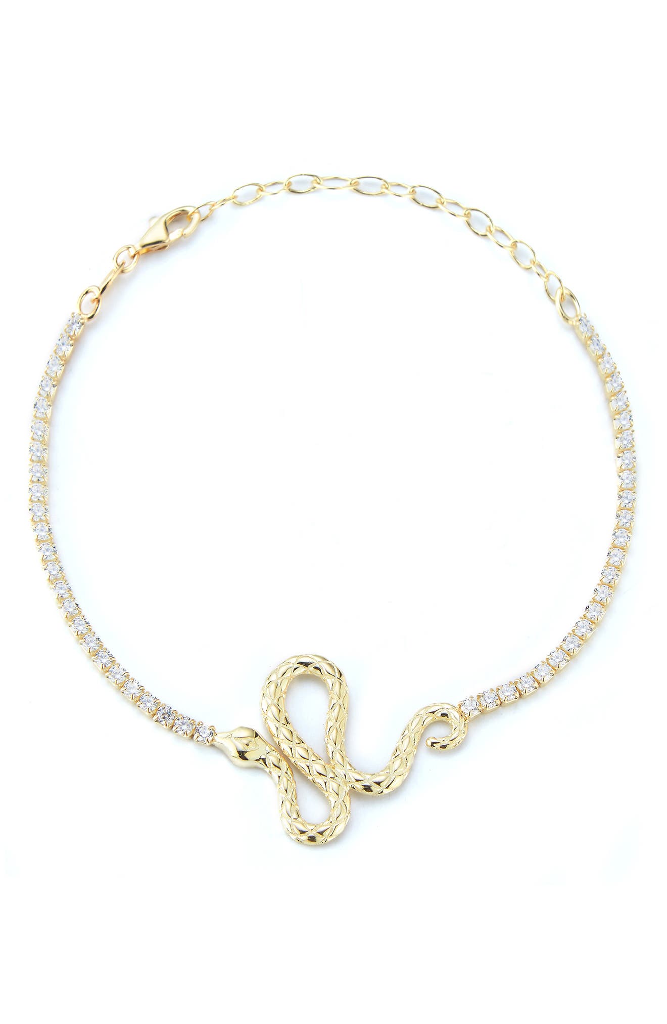 SPHERA MILANO 14K Gold Vermeil CZ Snake Tennis Bracelet