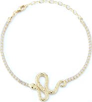 SPHERA MILANO 14K Gold Vermeil CZ Snake Tennis Bracelet