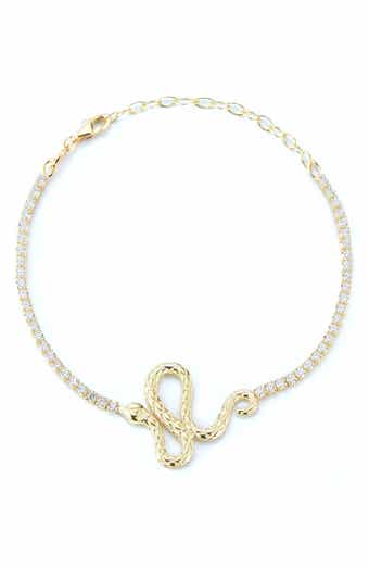 SPHERA MILANO 14K Gold Vermeil CZ Snake Tennis Bracelet