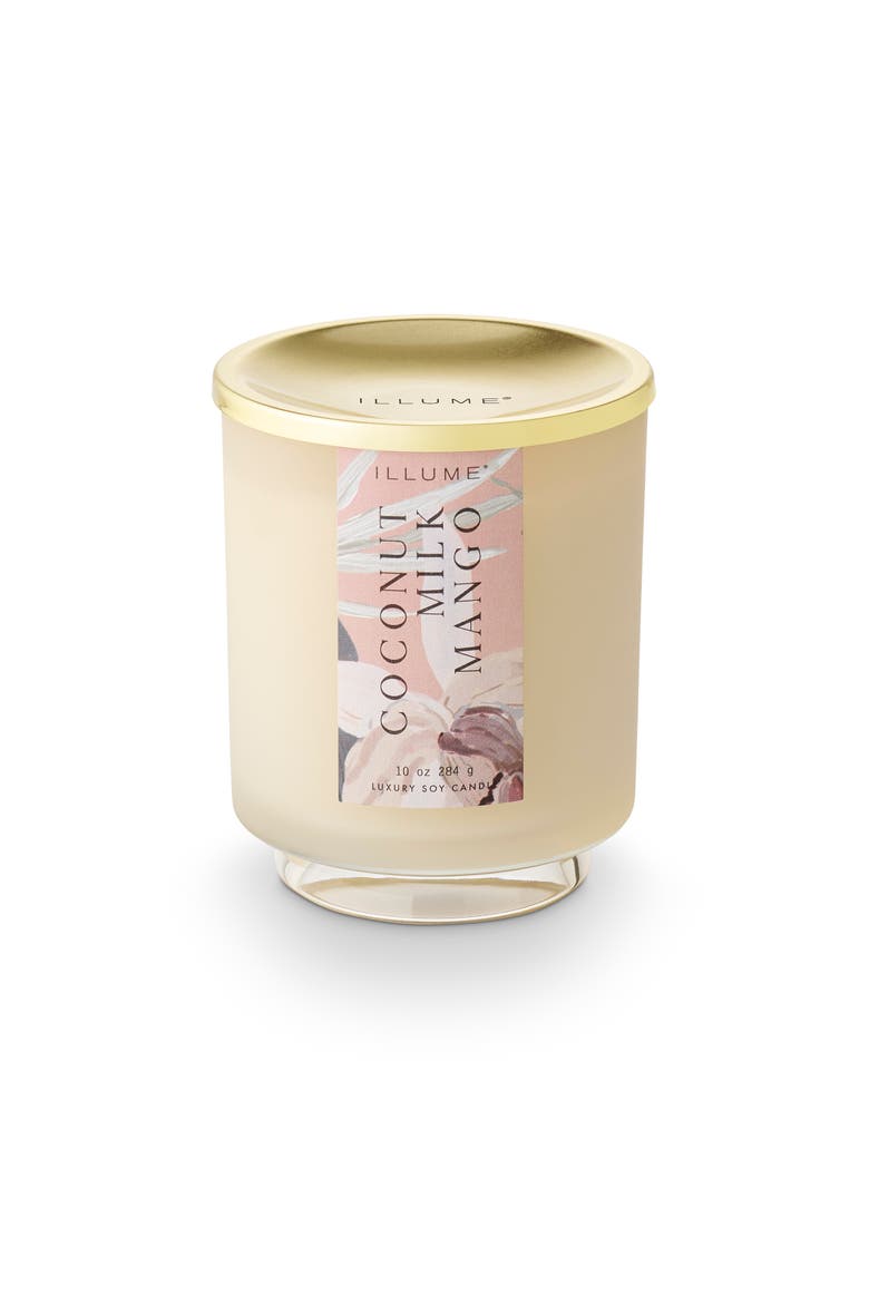 Beautifully Done Coconut Milk Mango Signature Glass Candle, 284g, Main, color, Gold