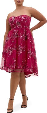 city chic fit and flare dress City Chic Trendy Plus Size Birdy Flock Fit & Flare Dress