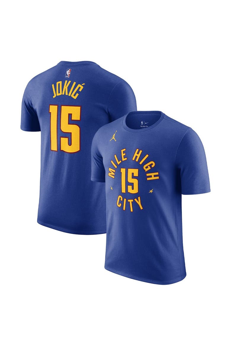 Men's Jordan Brand Nikola Jokic Blue Denver Nuggets 2022/23 Statement Edition Name & Number T-Shirt, Main, color, Blue