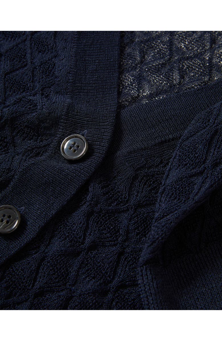 Veronica Beard Ingraham Semi Sheer Cardigan, Alternate, color, Navy