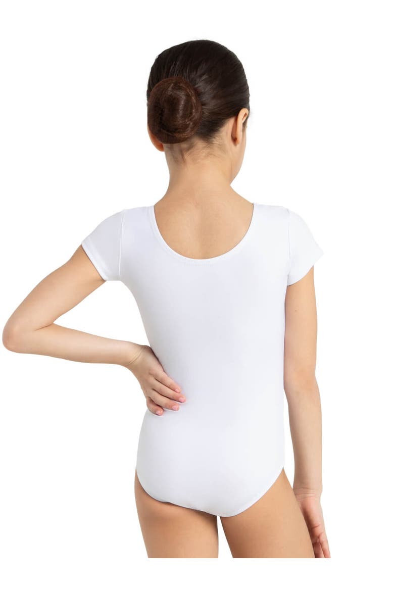 Team Basics Short Sleeve Leotard, Alternate, color, White