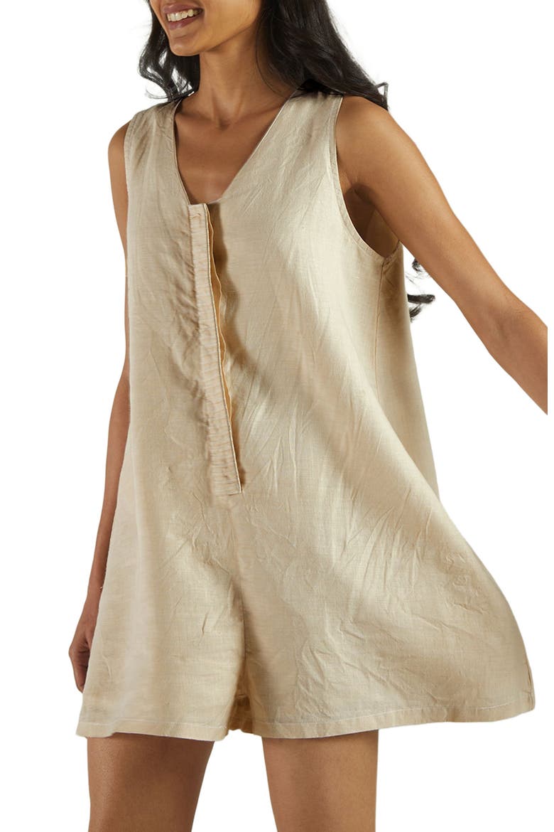 Romp and Play Romper, Alternate, color, Neutral Beige